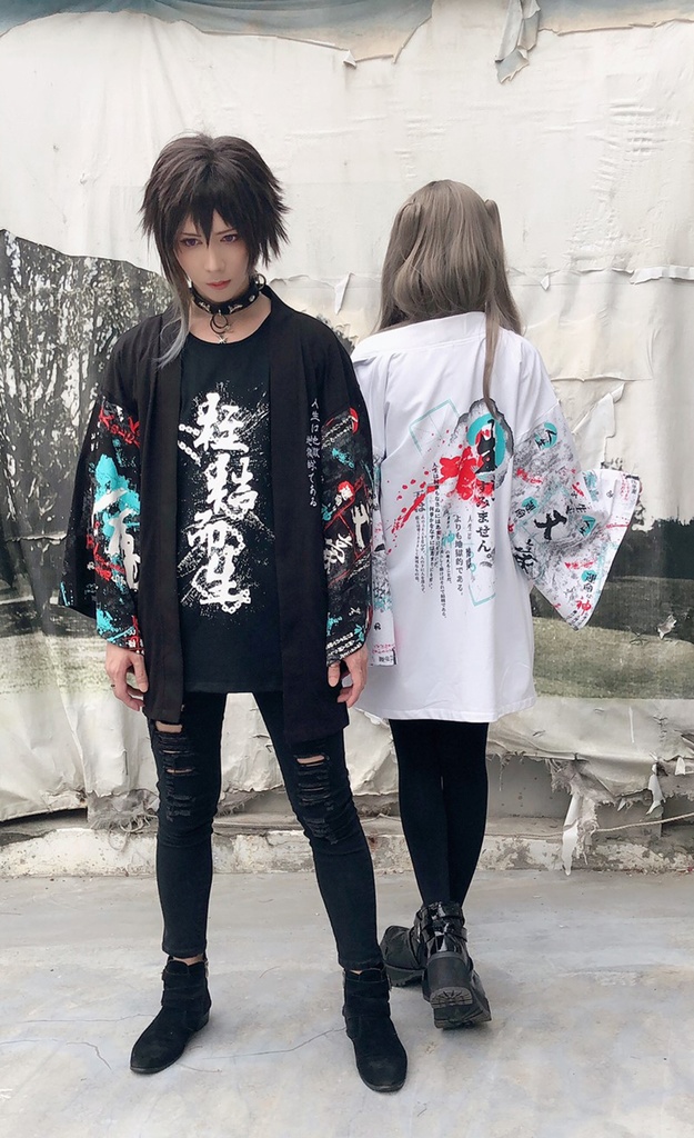 JillpunkオリジナルスタイルKERA芥川龍之介二次コン文豪羅生門茨木童子ヴィンテージ漢字書道現代羽織和装トップジャケットブレザー メンズ レディースV系秋葉系和風