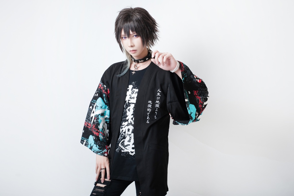 JillpunkオリジナルスタイルKERA芥川龍之介二次コン文豪羅生門茨木童子ヴィンテージ漢字書道現代羽織和装トップジャケットブレザー メンズ レディースV系秋葉系和風