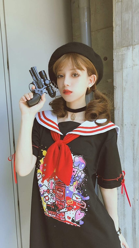 JillpunkオリジナルKERA二次コン可愛い 悪女ウサギ兎アニキ喧嘩上等セーラー服ワンピースネクタイ付き制服 ロリータ Lolita森ガール レディーおしゃれファッション秋葉系萌え