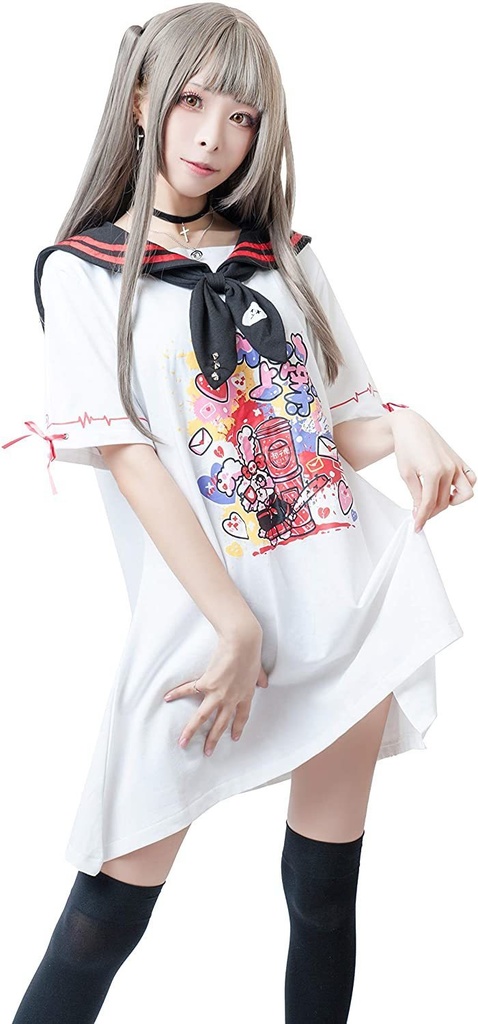 JillpunkオリジナルKERA二次コン可愛い 悪女ウサギ兎アニキ喧嘩上等セーラー服ワンピースネクタイ付き制服 ロリータ Lolita森ガール レディーおしゃれファッション秋葉系萌え
