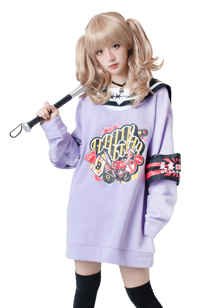 JillpunkオリジナルKERA二次コン可愛い 暴走熊アニキベア不良高校リバーシブルリストバンド付きセーラー服ワンピース制服Tシャツ ロリータ Lolita森ガール レディーおしゃれファッション秋葉系萌え