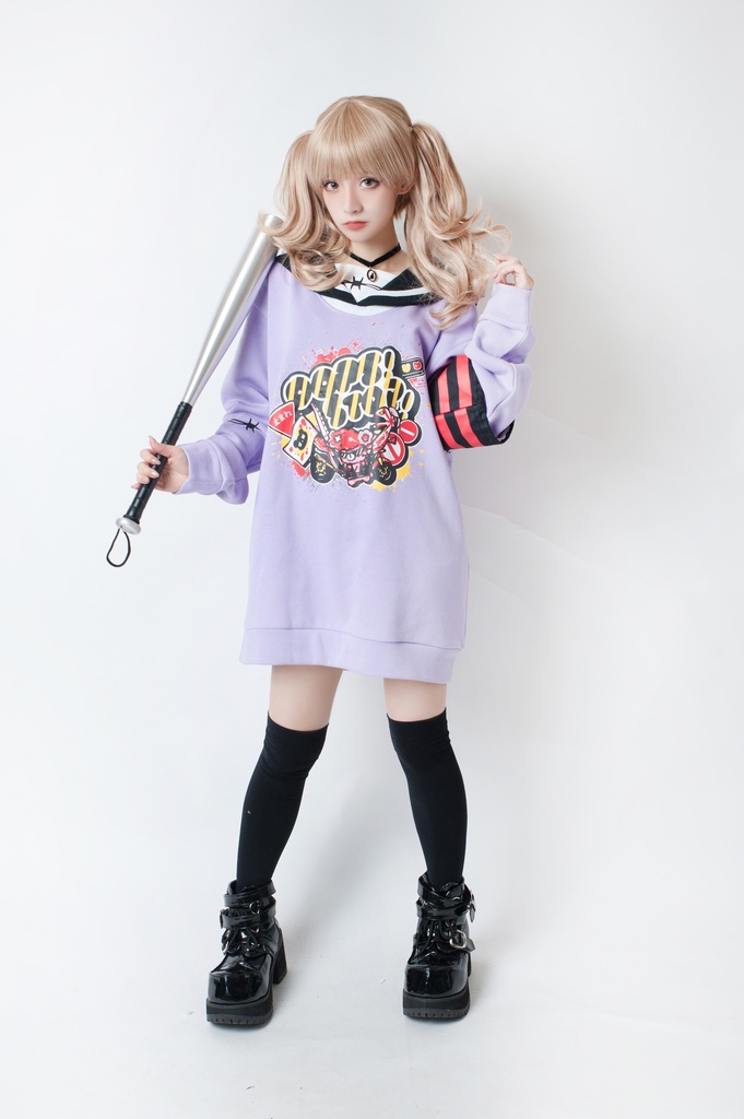 JillpunkオリジナルKERA二次コン可愛い 暴走熊アニキベア不良高校リバーシブルリストバンド付きセーラー服ワンピース制服Tシャツ ロリータ Lolita森ガール レディーおしゃれファッション秋葉系萌え