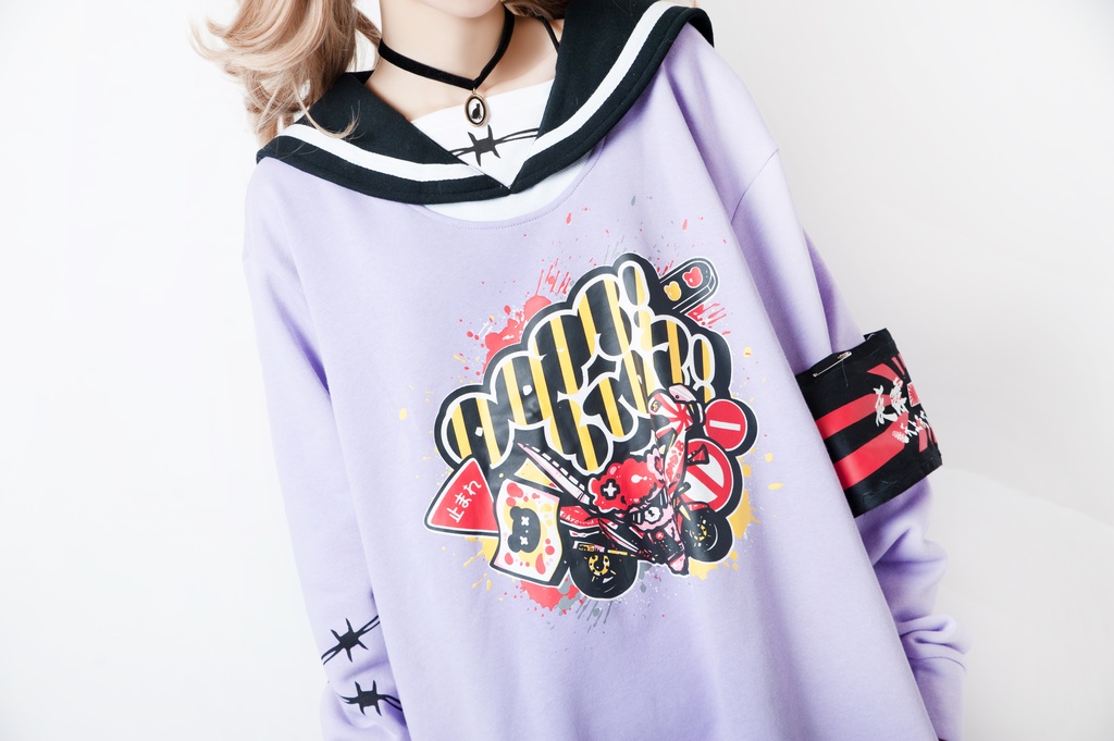 JillpunkオリジナルKERA二次コン可愛い 暴走熊アニキベア不良高校リバーシブルリストバンド付きセーラー服ワンピース制服Tシャツ ロリータ Lolita森ガール レディーおしゃれファッション秋葉系萌え