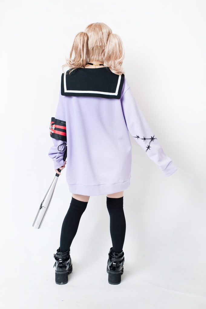 JillpunkオリジナルKERA二次コン可愛い 暴走熊アニキベア不良高校リバーシブルリストバンド付きセーラー服ワンピース制服Tシャツ ロリータ Lolita森ガール レディーおしゃれファッション秋葉系萌え