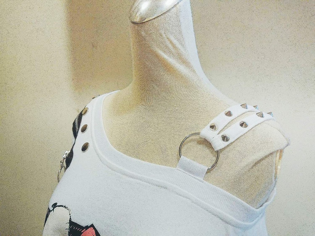 JillpunkオリジナルスタイルKERA MedUsagi蛇髪メドゥーサウサギタータンチェック柄アシンメトリーゆったりTシャツ メンズ レディーズ ストリート系 カジュアル おしゃれ大きいサイズ男女兼用ヒップホップ