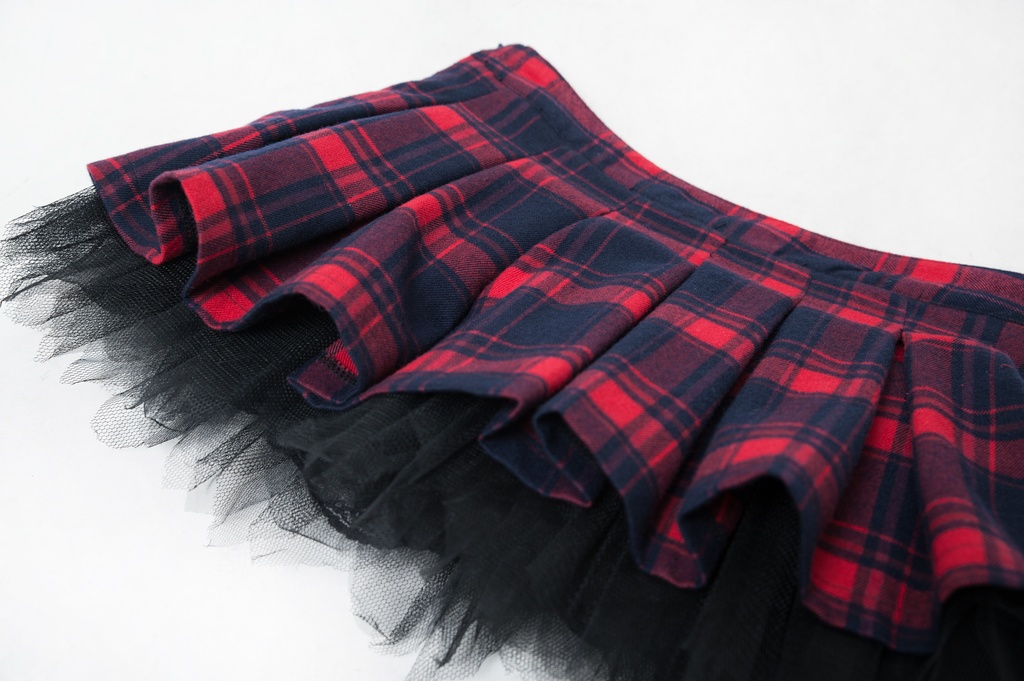 JillpunkオリジナルKERAイギリス王室学院風 二次コンタータン安全パンツ付きチェック柄レイヤードプリーツスカート パンクレディースV系