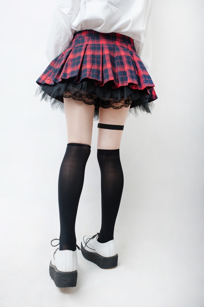 JillpunkオリジナルKERAイギリス王室学院風 二次コンタータン安全パンツ付きチェック柄レイヤードプリーツスカート パンクレディースV系
