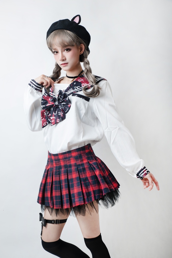 JillpunkオリジナルKERAイギリス王室学院風 二次コンタータン安全パンツ付きチェック柄レイヤードプリーツスカート パンクレディースV系