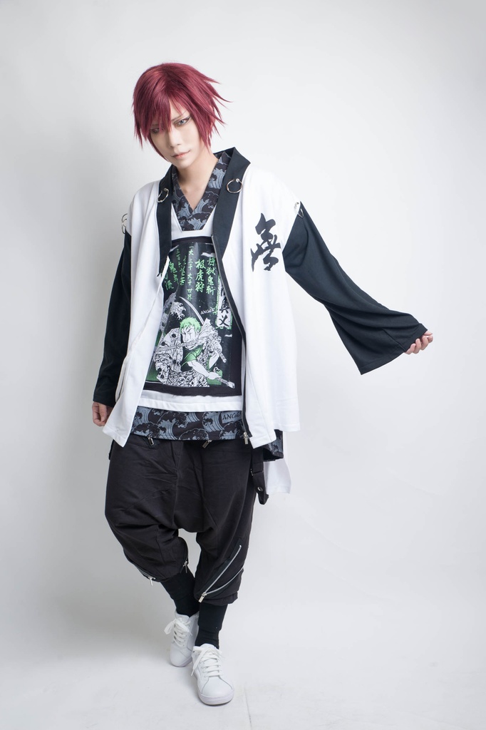 JillpunkオリジナルスタイルパンクKERA 地獄サドゥー行者苦行僧鉄チェーンゆったりディップヘムパーカーメンズ レディースV系