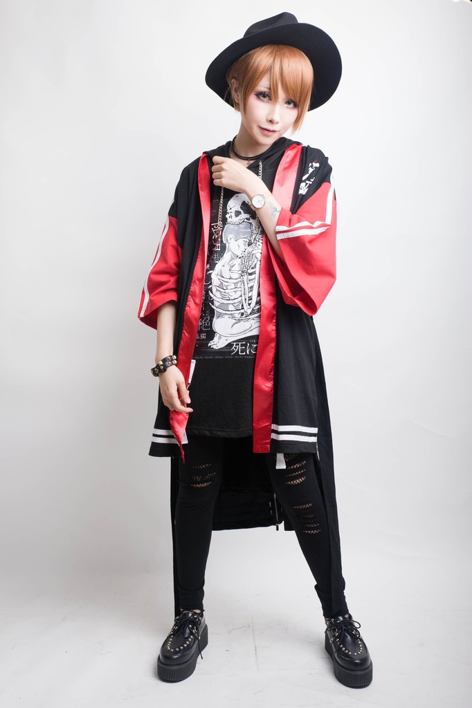 JillpunkオリジナルスタイルKERA怪乱舞 陰陽師赤ダルマの怒り現代甚平和風トップブレザージャケットメンズ レディースV系