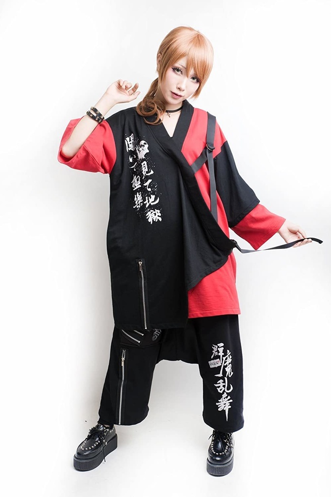 JillpunkオリジナルスタイルパンクKERA 聞いて極楽見て地獄カラス使者現代浴衣和風トップジャケットブレザー メンズ レディースV系