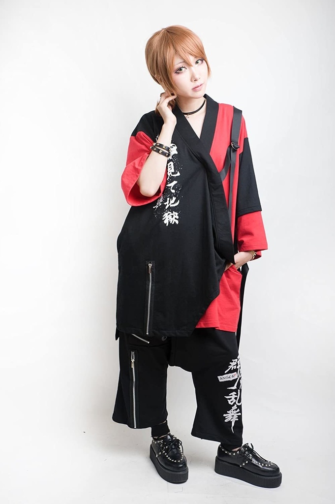 JillpunkオリジナルスタイルパンクKERA 聞いて極楽見て地獄カラス使者現代浴衣和風トップジャケットブレザー メンズ レディースV系