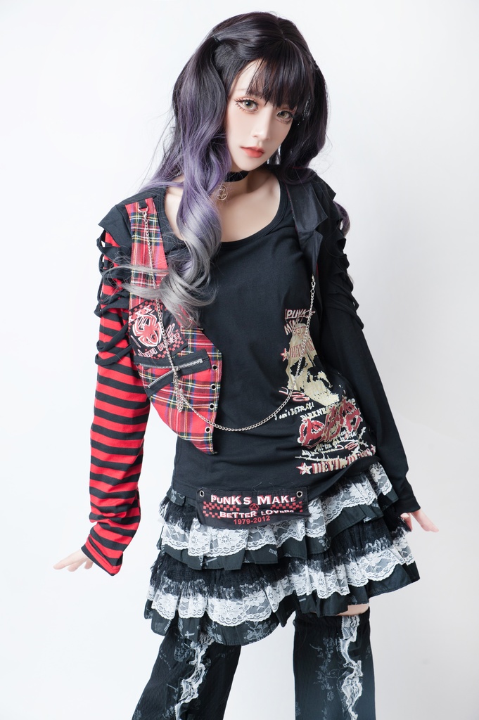 JillpunkオリジナルKERA エロス愛神キューピッドガーデン花柄上品レースフリルテイヤードスカート⋆レッグウォーマーセット COSPLAYレディースV系 姫系ゴシックロリータ おしゃれ可愛い萌え