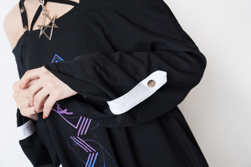 JillpunkオリジナルパンクKERA ドリームキャッチャーdreamcatcherオフショルダー両面プリントセクシーワンピース・ドレスアシンメトリーゆったりチュニック メンズ レディー V系カッコいい おしゃれ大きいサイズ男女兼用ファッション秋葉系