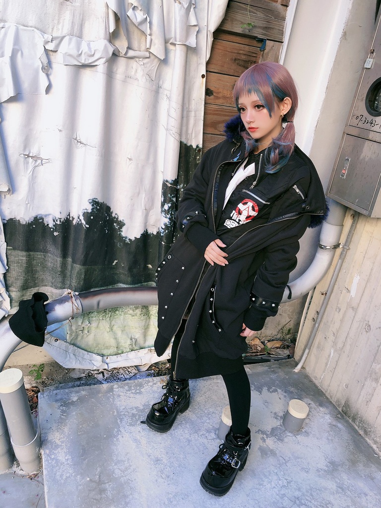 JillpunkオリジナルパンクKERA 死星宿曜さそり座フェイクレザースパイクリベット裏起毛パーカージャケット メンズ レディー V系 おしゃれ大きいサイズ男女兼用ファッション