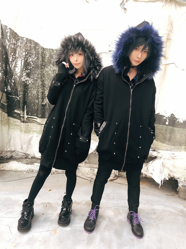 JillpunkオリジナルパンクKERA 死星宿曜さそり座フェイクレザースパイクリベット裏起毛パーカージャケット メンズ レディー V系 おしゃれ大きいサイズ男女兼用ファッション