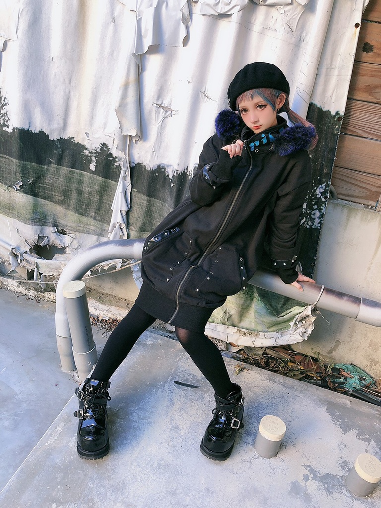 JillpunkオリジナルパンクKERA 死星宿曜さそり座フェイクレザースパイクリベット裏起毛パーカージャケット メンズ レディー V系 おしゃれ大きいサイズ男女兼用ファッション