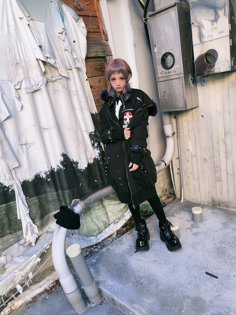 JillpunkオリジナルパンクKERA 死星宿曜さそり座フェイクレザースパイクリベット裏起毛パーカージャケット メンズ レディー V系 おしゃれ大きいサイズ男女兼用ファッション