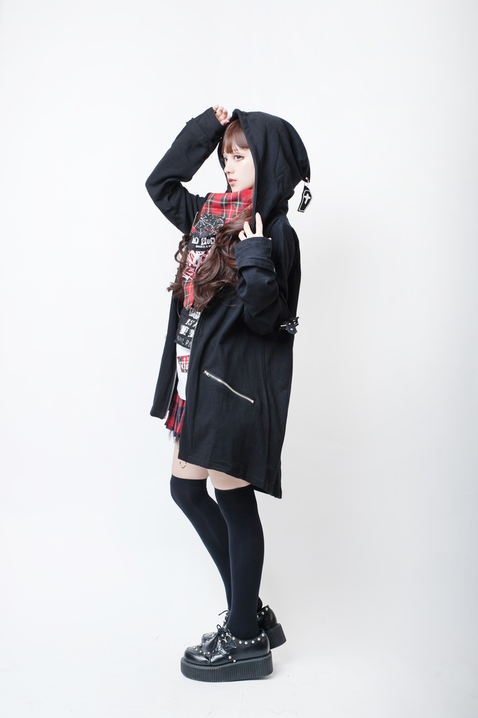 JillpunkオリジナルKERA コルウスからす座安全ピン付きゆったり付け札パーカージャケット メンズ レディーズ パンクロック カジュアル おしゃれ大きいサイズ男女兼用ヒップホップ