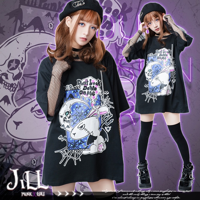 JillpunkオリジナルKERA二次コン可愛い 半神ウサギうさぎ⋆オルタゆったりTシャツカットソー メンズ レディーズ おしゃれ大きいサイズ男女兼用ファッション秋葉系萌え