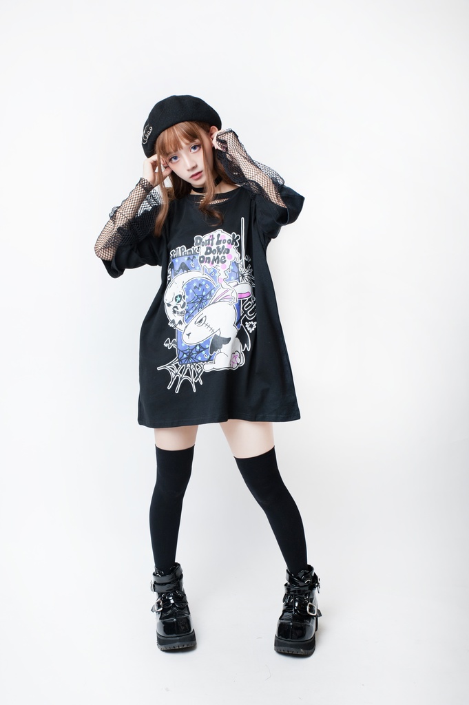 JillpunkオリジナルKERA二次コン可愛い 半神ウサギうさぎ⋆オルタゆったりTシャツカットソー メンズ レディーズ おしゃれ大きいサイズ男女兼用ファッション秋葉系萌え