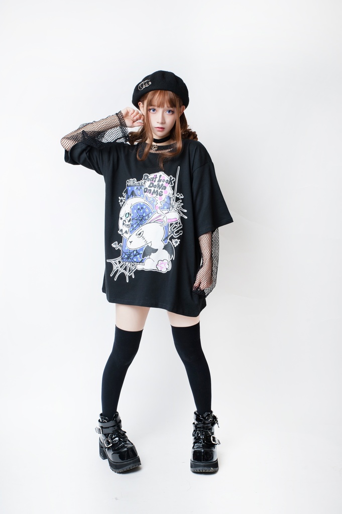JillpunkオリジナルKERA二次コン可愛い 半神ウサギうさぎ⋆オルタゆったりTシャツカットソー メンズ レディーズ おしゃれ大きいサイズ男女兼用ファッション秋葉系萌え
