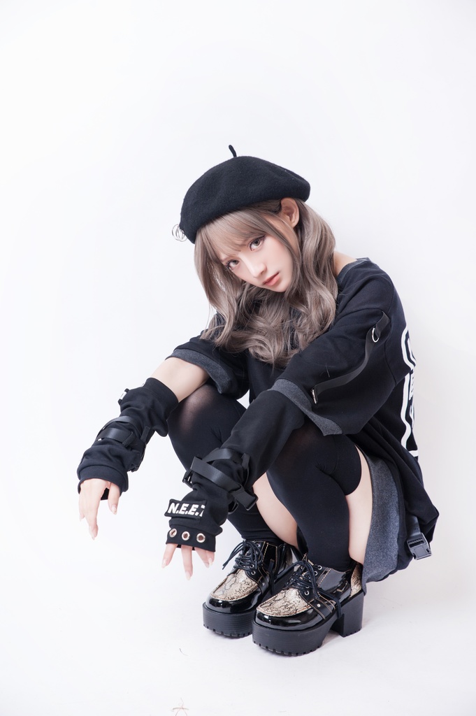 JillpunkオリジナルKERA アニメお宅二次コン 機動警察NEET自宅警備隊ミリタリー戦術アームカバー付きゆったり半袖Tシャツカットソー メンズ レディー V系 おしゃれ大きいサイズ男女兼用ファッション秋葉系カッコいい