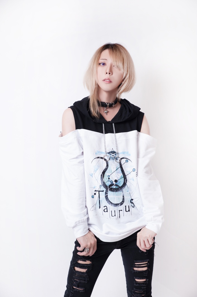 JillpunkオリジナルパンクKERA 天の牡牛アストロラーベおうし座牛ホーンオフショルダーゆったり長袖パーカー メンズ レディー V系カッコいい おしゃれ大きいサイズ男女兼用ファッション秋葉系