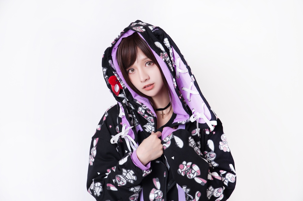 JillpunkオリジナルパンクKERA 北海海賊兎うさぎ耳リボンポンポン尾ピンゆったり長袖パーカーオーバサイズジャケット ロリータメンズ レディー V系可愛いおしゃれ大きいサイズ男女兼用ファッション秋葉系萌え