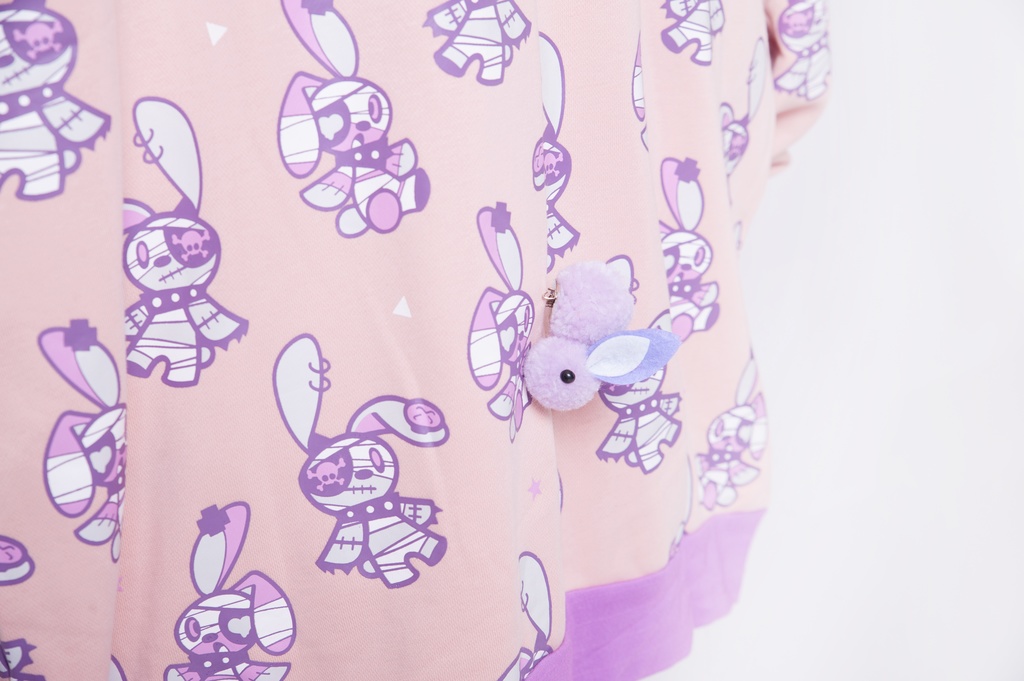 JillpunkオリジナルパンクKERA 北海海賊兎うさぎ耳リボンポンポン尾ピンゆったり長袖パーカーオーバサイズジャケット ロリータメンズ レディー V系可愛いおしゃれ大きいサイズ男女兼用ファッション秋葉系萌え