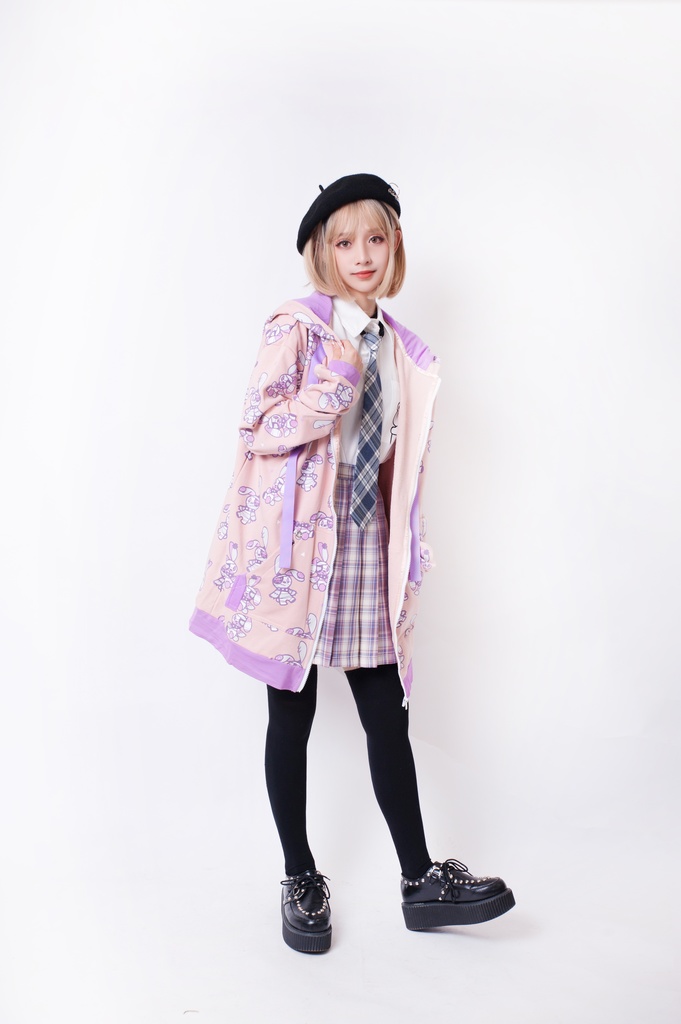 JillpunkオリジナルパンクKERA 北海海賊兎うさぎ耳リボンポンポン尾ピンゆったり長袖パーカーオーバサイズジャケット ロリータメンズ レディー V系可愛いおしゃれ大きいサイズ男女兼用ファッション秋葉系萌え