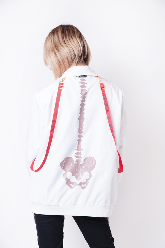 JillpunkオリジナルKERA 86+コラボ生死一如LIFE or DEADLYサスペンダー付きウィンドウブレーカージャケット リバーシブル裏表兼用 メンズ レディー V系 おしゃれ大きいサイズ男女兼用ファッション秋葉系カッコいい