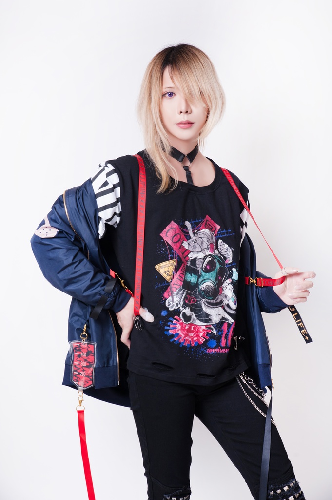 JillpunkオリジナルKERA 86+コラボ生死一如LIFE or DEADLYサスペンダー付きウィンドウブレーカージャケット リバーシブル裏表兼用 メンズ レディー V系 おしゃれ大きいサイズ男女兼用ファッション秋葉系カッコいい