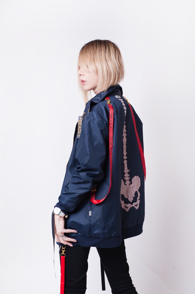 JillpunkオリジナルKERA 86+コラボ生死一如LIFE or DEADLYサスペンダー付きウィンドウブレーカージャケット リバーシブル裏表兼用 メンズ レディー V系 おしゃれ大きいサイズ男女兼用ファッション秋葉系カッコいい