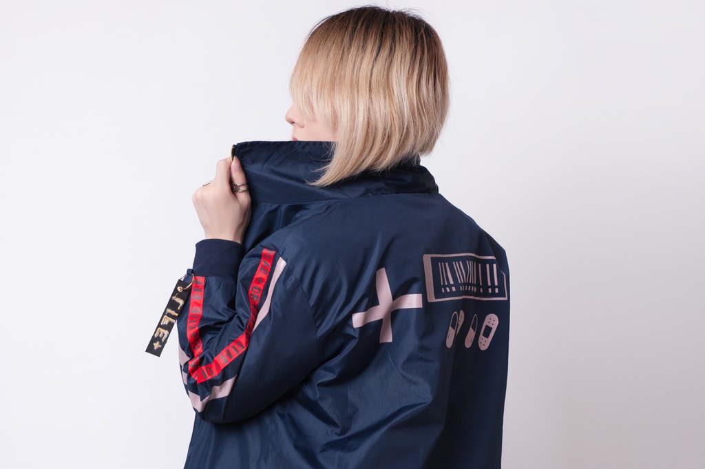 JillpunkオリジナルKERA 86+コラボ生死一如LIFE or DEADLYサスペンダー付きウィンドウブレーカージャケット リバーシブル裏表兼用 メンズ レディー V系 おしゃれ大きいサイズ男女兼用ファッション秋葉系カッコいい