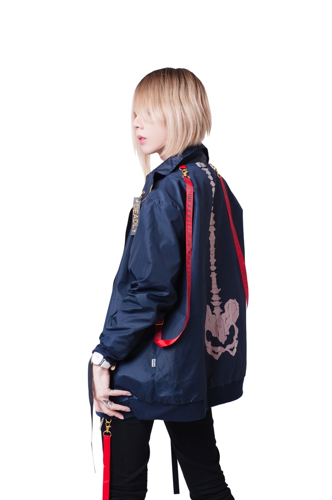 JillpunkオリジナルKERA 86+コラボ生死一如LIFE or DEADLYサスペンダー付きウィンドウブレーカージャケット リバーシブル裏表兼用 メンズ レディー V系 おしゃれ大きいサイズ男女兼用ファッション秋葉系カッコいい