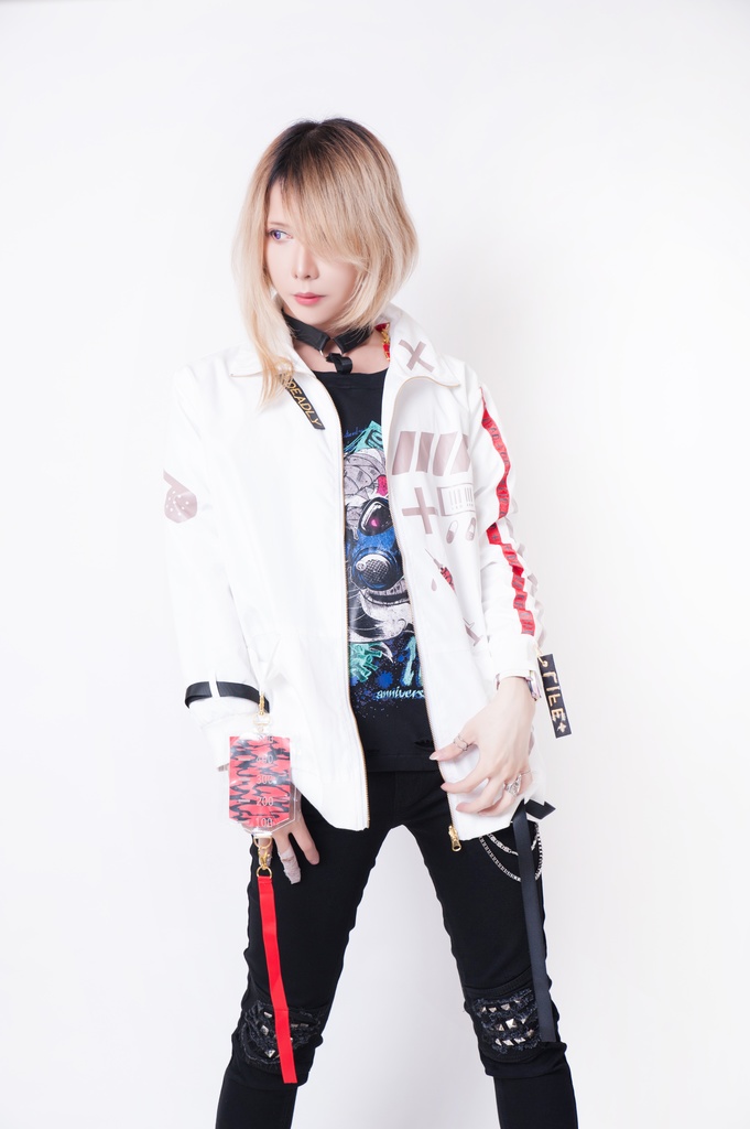 JillpunkオリジナルKERA 86+コラボ生死一如LIFE or DEADLYサスペンダー付きウィンドウブレーカージャケット リバーシブル裏表兼用 メンズ レディー V系 おしゃれ大きいサイズ男女兼用ファッション秋葉系カッコいい