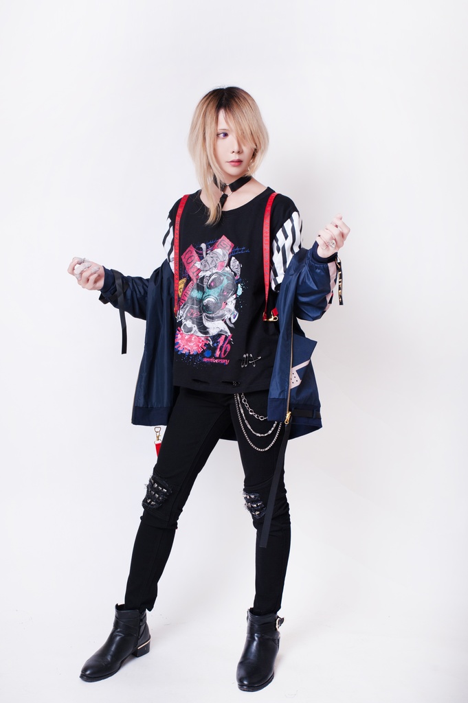 JillpunkオリジナルKERA 86+コラボ生死一如LIFE or DEADLYサスペンダー付きウィンドウブレーカージャケット リバーシブル裏表兼用 メンズ レディー V系 おしゃれ大きいサイズ男女兼用ファッション秋葉系カッコいい