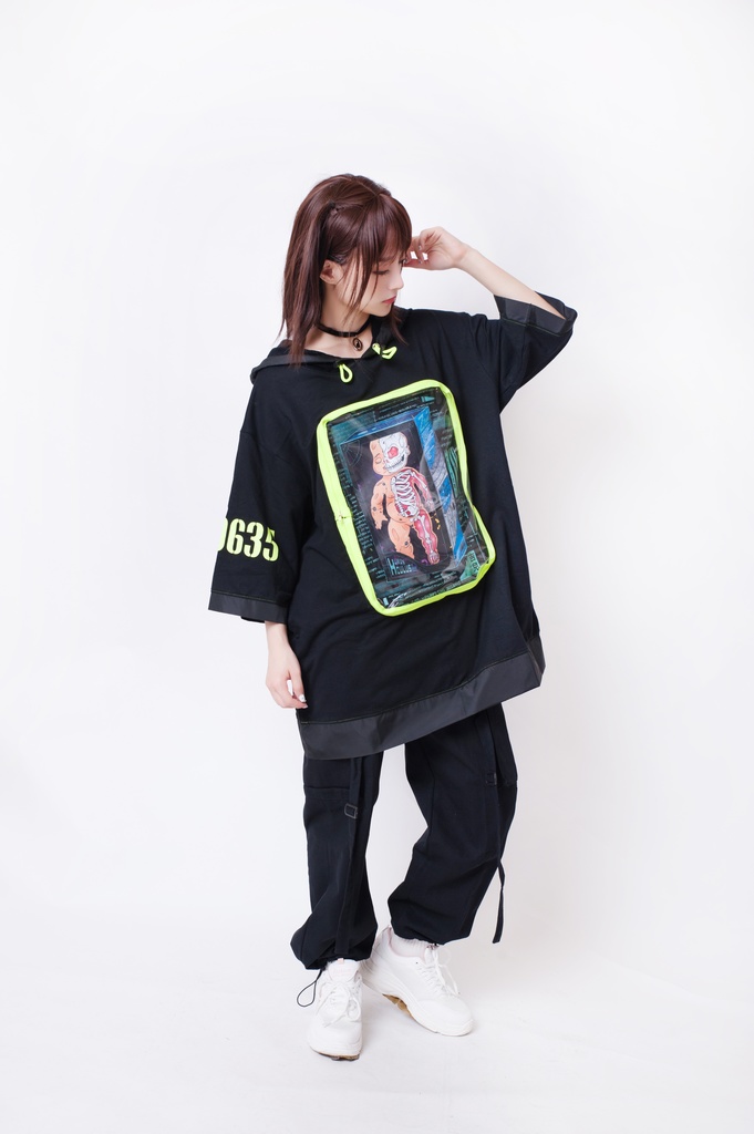 JillpunkオリジナルKERA未来工業ホムンクルスベビー人造人NO. 9635痛バッグ付きゆったりパーカー パンクメンズ レディースV系男女兼用ファッション秋葉系カッコいいおしゃれ