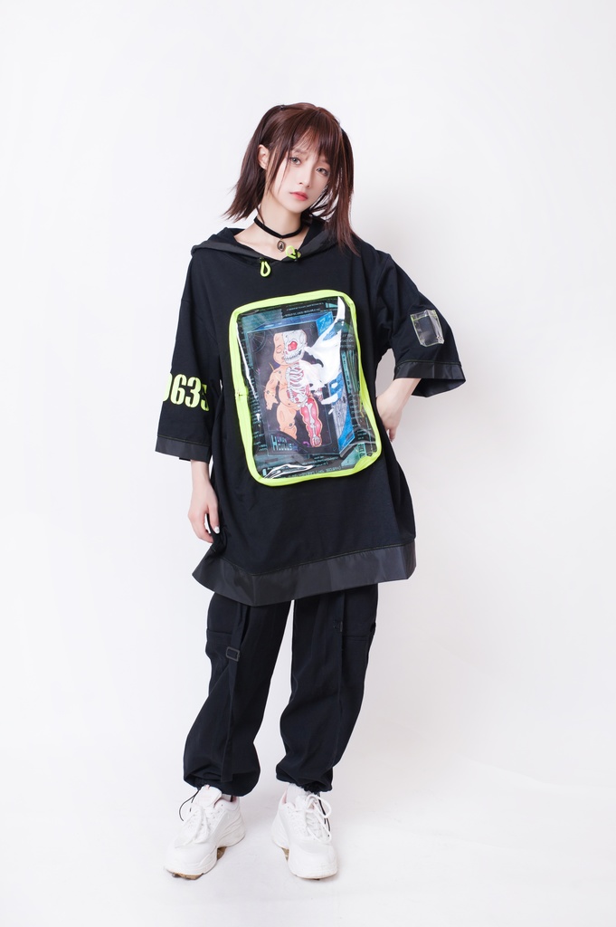 JillpunkオリジナルKERA未来工業ホムンクルスベビー人造人NO. 9635痛バッグ付きゆったりパーカー パンクメンズ レディースV系男女兼用ファッション秋葉系カッコいいおしゃれ