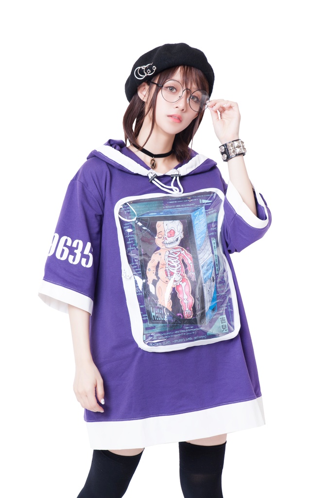 JillpunkオリジナルKERA未来工業ホムンクルスベビー人造人NO. 9635痛バッグ付きゆったりパーカー パンクメンズ レディースV系男女兼用ファッション秋葉系カッコいいおしゃれ