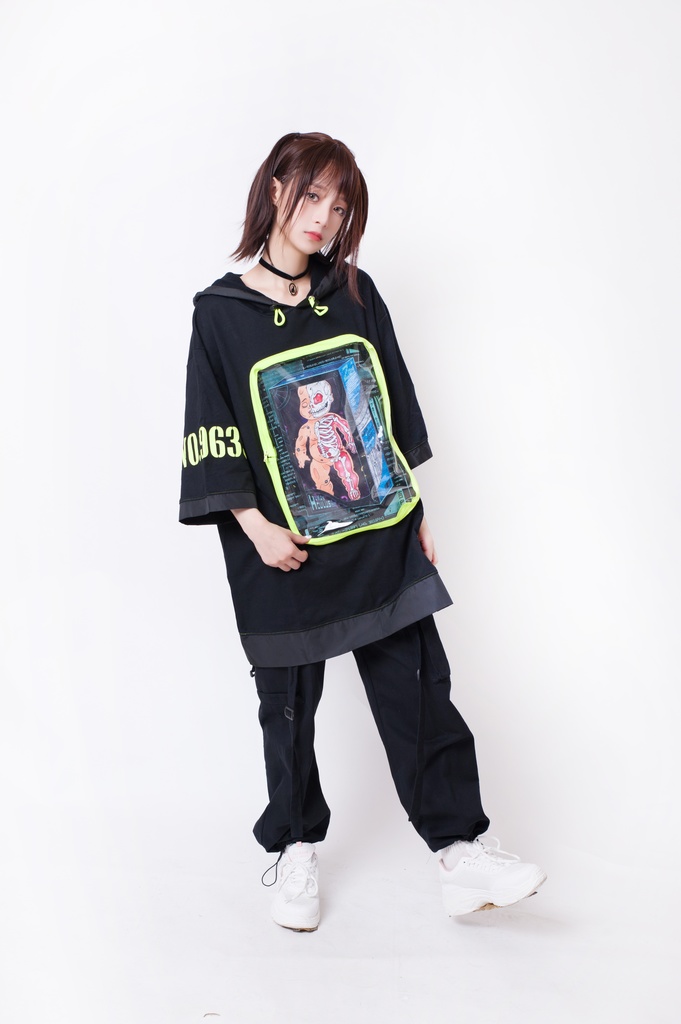 JillpunkオリジナルKERA未来工業ホムンクルスベビー人造人NO. 9635痛バッグ付きゆったりパーカー パンクメンズ レディースV系男女兼用ファッション秋葉系カッコいいおしゃれ