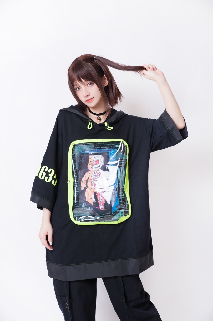 JillpunkオリジナルKERA未来工業ホムンクルスベビー人造人NO. 9635痛バッグ付きゆったりパーカー パンクメンズ レディースV系男女兼用ファッション秋葉系カッコいいおしゃれ