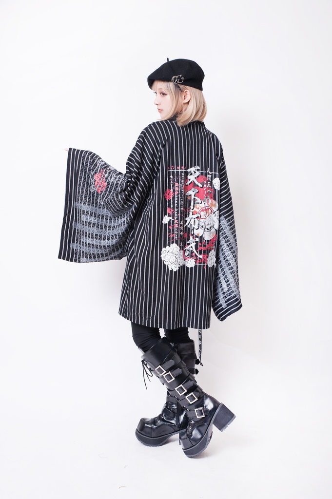 JillpunkオリジナルパンクKERAアニメファンタジー 第六天魔王織田信長武将譚漢字書道現代羽織和装ジャケットブレザー メンズ レディー V系カッコいい おしゃれ大きいサイズ男女兼用ファッション秋葉系