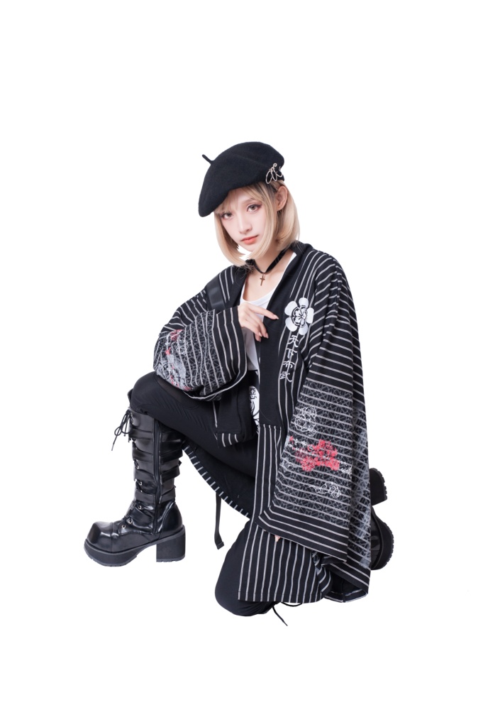 JillpunkオリジナルパンクKERAアニメファンタジー 第六天魔王織田信長武将譚漢字書道現代羽織和装ジャケットブレザー メンズ レディー V系カッコいい おしゃれ大きいサイズ男女兼用ファッション秋葉系