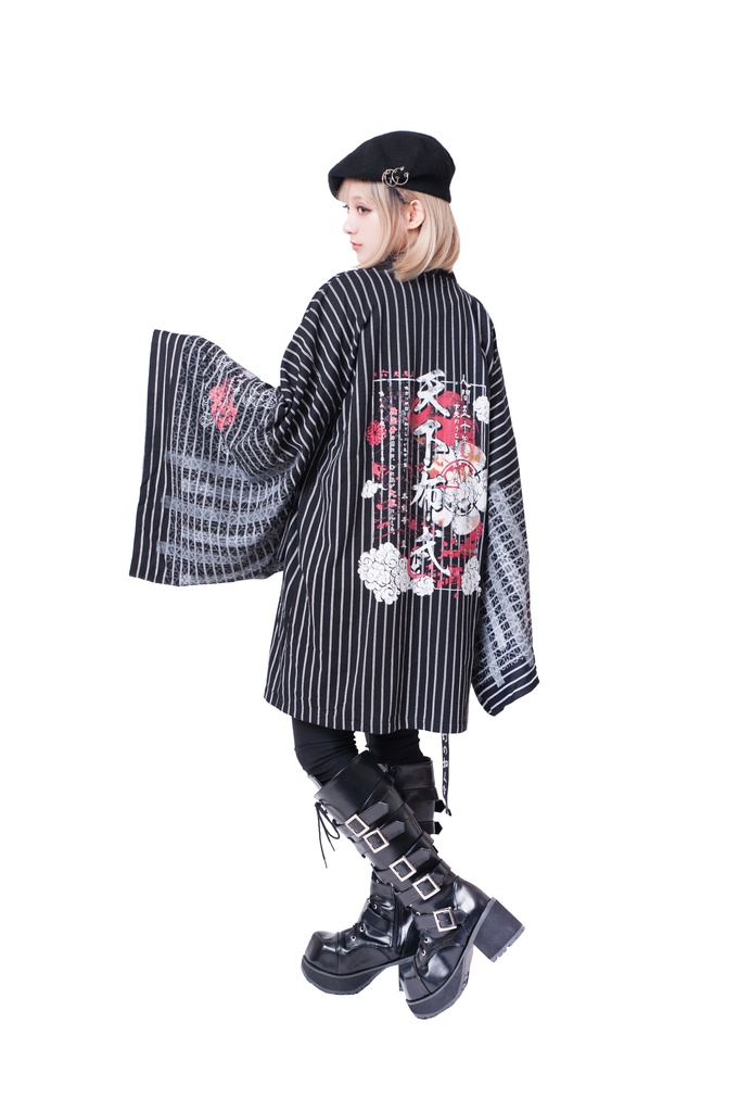 JillpunkオリジナルパンクKERAアニメファンタジー 第六天魔王織田信長武将譚漢字書道現代羽織和装ジャケットブレザー メンズ レディー V系カッコいい おしゃれ大きいサイズ男女兼用ファッション秋葉系