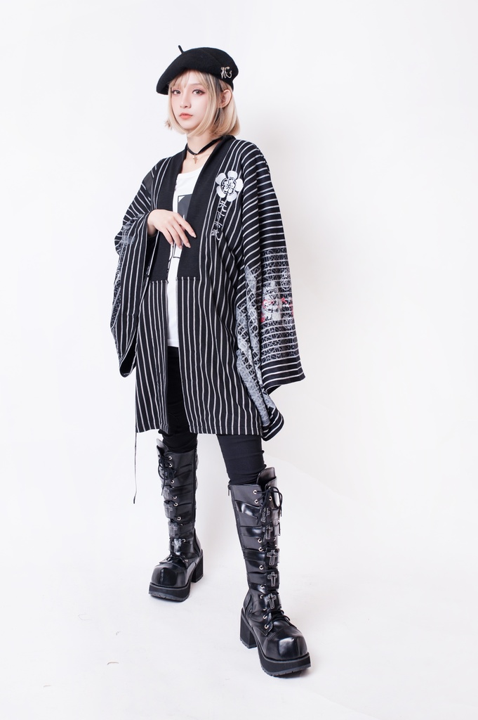 JillpunkオリジナルパンクKERAアニメファンタジー 第六天魔王織田信長武将譚漢字書道現代羽織和装ジャケットブレザー メンズ レディー V系カッコいい おしゃれ大きいサイズ男女兼用ファッション秋葉系