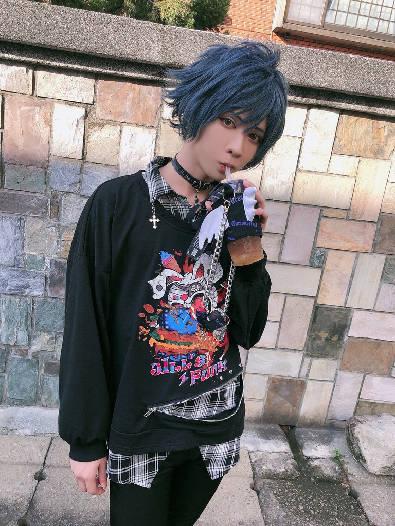 JillpunkオリジナルパンクKERA 錬金術アルケミーうさぎ賢者3D翼羽根フルプリントドリンク用エコバッグチェーンホルダー メンズ レディー V系 おしゃれ大きいサイズ男女兼用ファッション 秋葉系