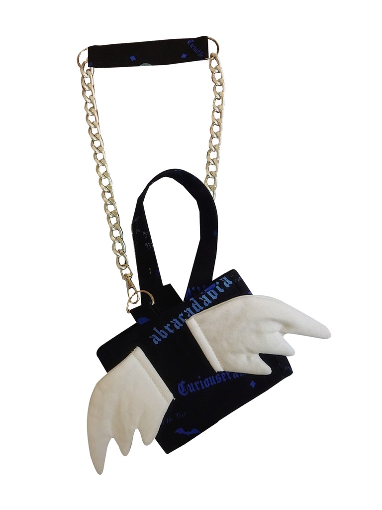 JillpunkオリジナルパンクKERA 錬金術アルケミーうさぎ賢者3D翼羽根フルプリントドリンク用エコバッグチェーンホルダー メンズ レディー V系 おしゃれ大きいサイズ男女兼用ファッション 秋葉系