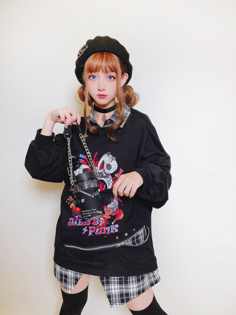 JillpunkオリジナルパンクKERA 錬金術アルケミーうさぎ賢者3D翼羽根フルプリントドリンク用エコバッグチェーンホルダー メンズ レディー V系 おしゃれ大きいサイズ男女兼用ファッション 秋葉系